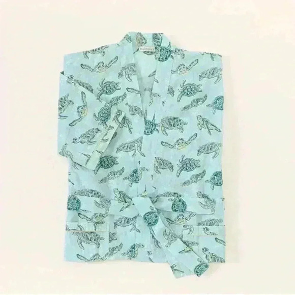 BNWT Mahogany Kimono Style Robe with Sea Turtles Size S - Picture 5 of 11